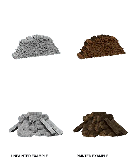 WizKids Deep Cuts Unpainted Miniatures Piles of Wood