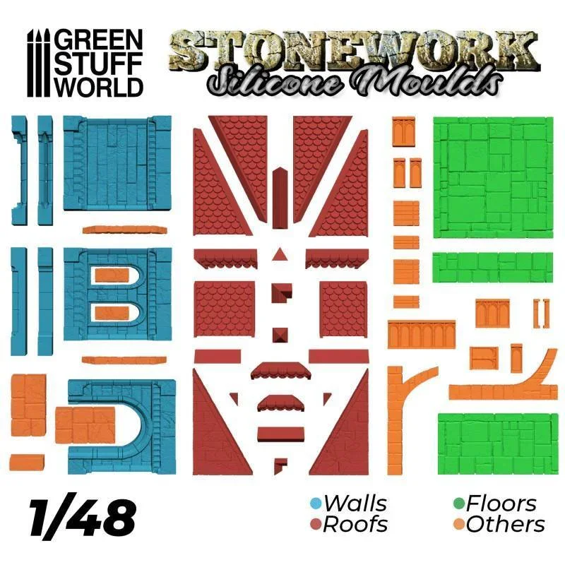 GREEN STUFF WORLD Silicone Moulds - Stonework - Image 2