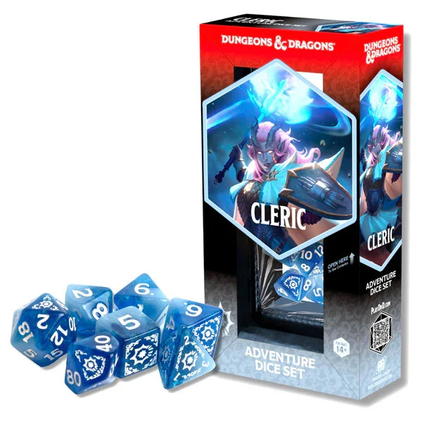 Sirius Dice - D&D Adventure Dice - Cleric - White n Blue - Pre-Order