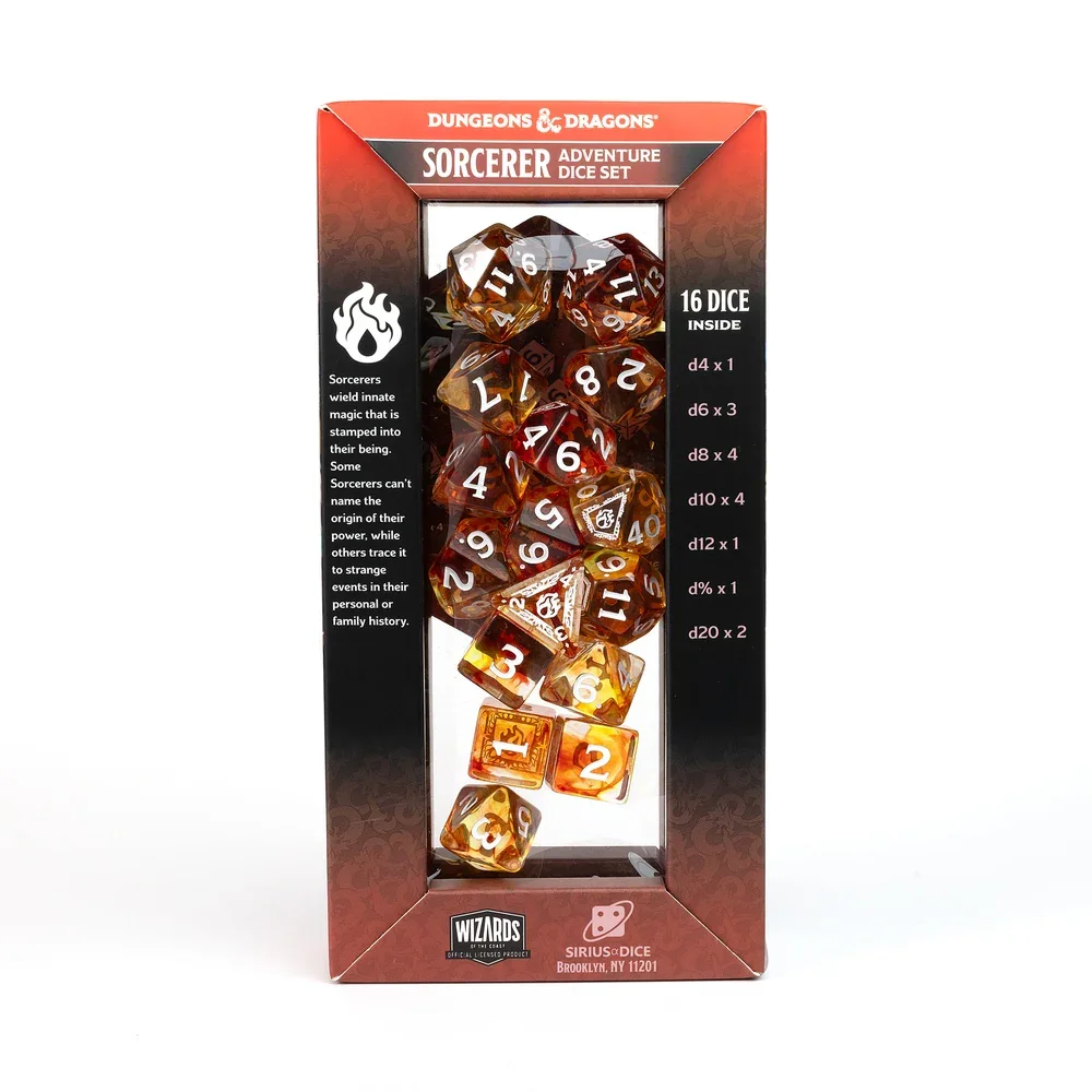 Sirius Dice - D&D Adventure Dice - Sorcerer - Orange - Image 2