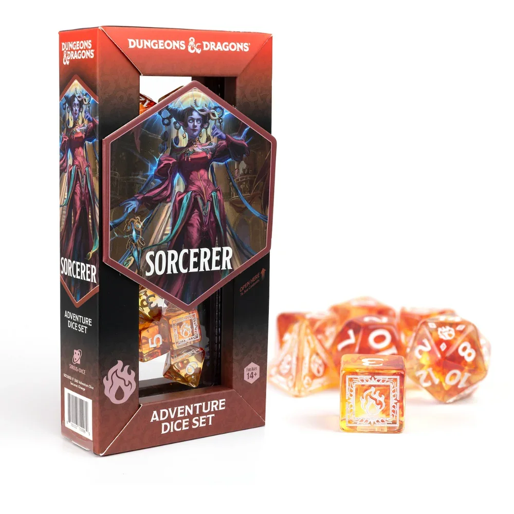 Sirius Dice - D&D Adventure Dice - Sorcerer - Orange - Image 3