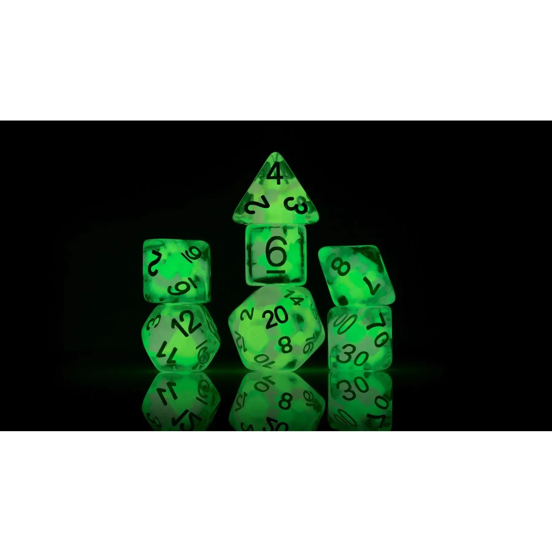 Sirius Dice - Melon Ball Glowworm Dice Set 7 - Image 4