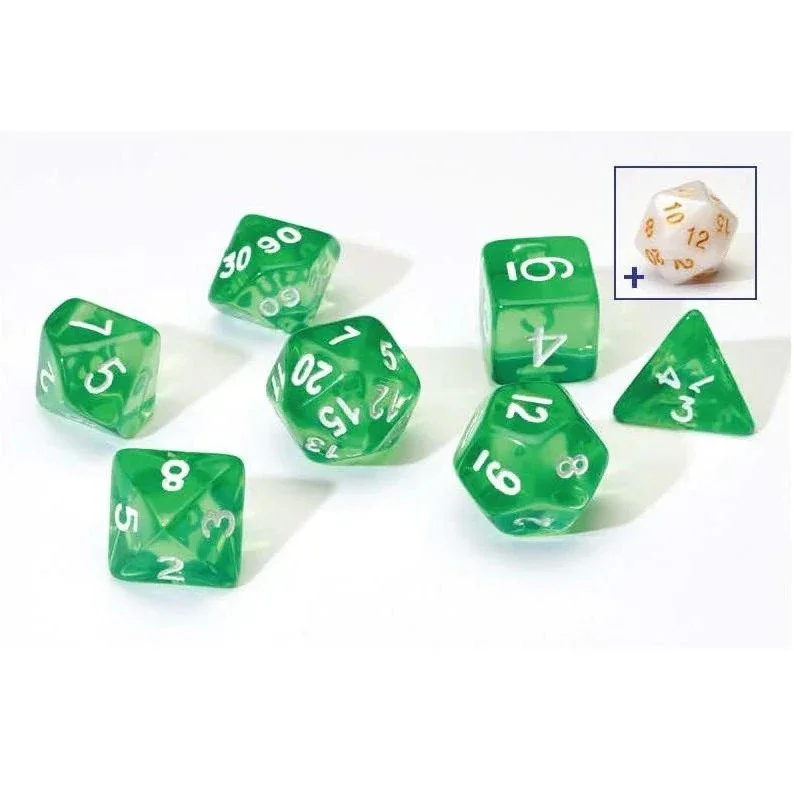 Sirius Dice - Translucent Green Resin Dice Set 7 - Image 2