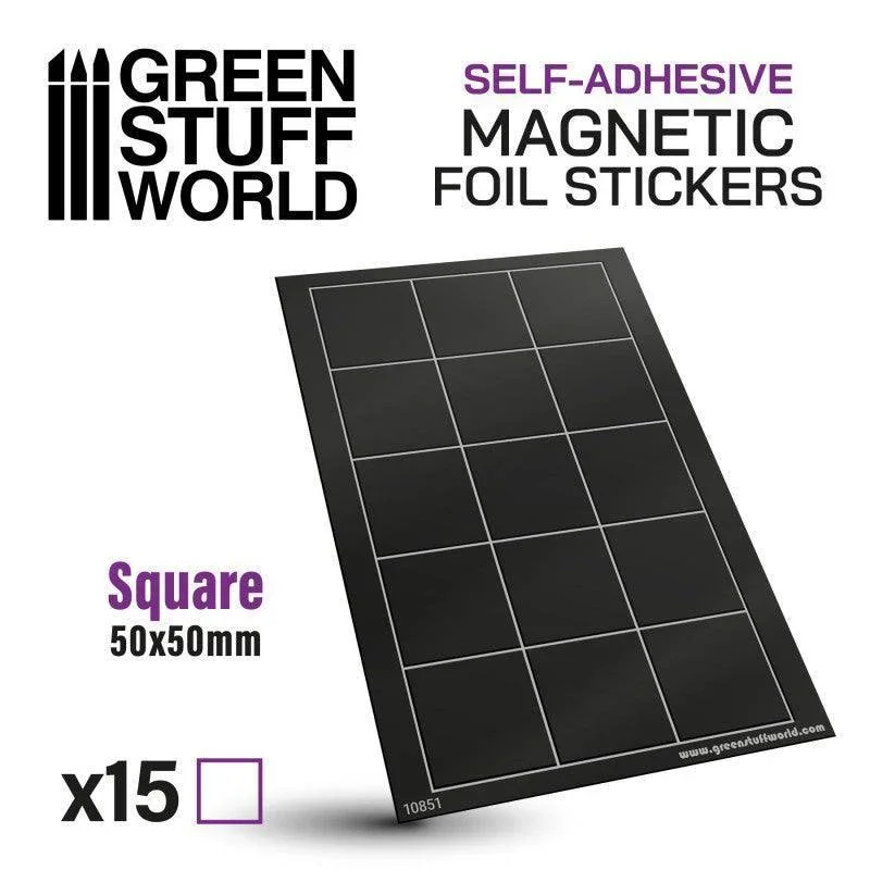 GREEN STUFF WORLD Square Magnetic Sheet Self-ADHESIVE - 50x50mm