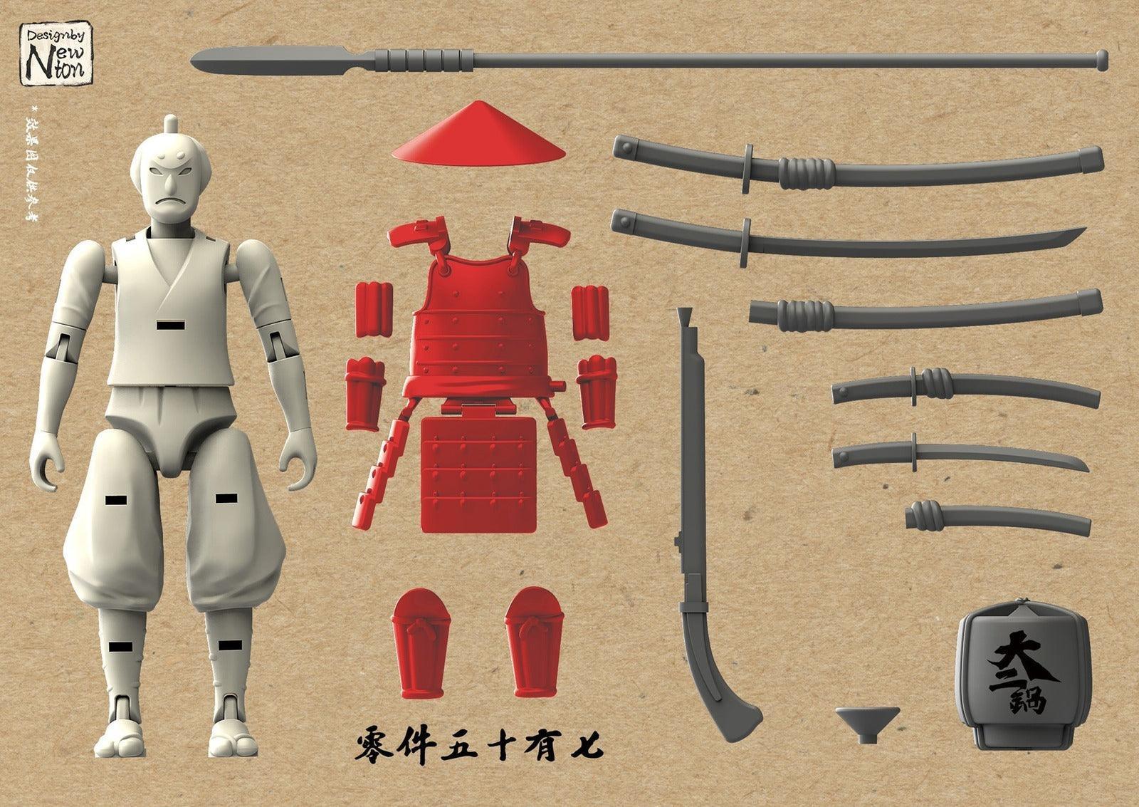 Suyata Sannshirou From The Sengoku - Kumigasira With Red Armor Plastic Model Kit - Image 2