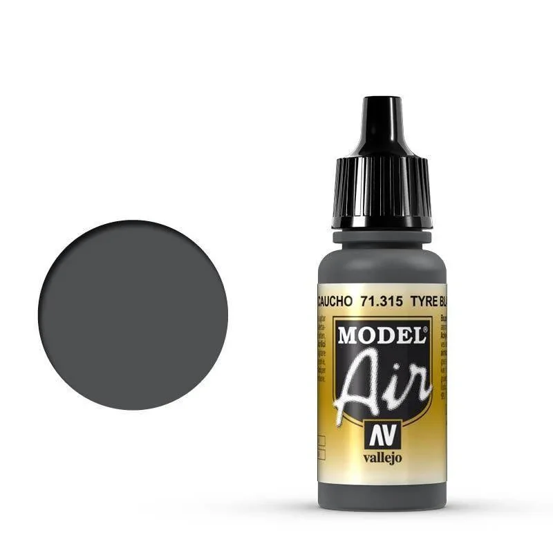 Vallejo 71315 Model Air Tyre Black 17 ml Acrylic Airbrush Paint