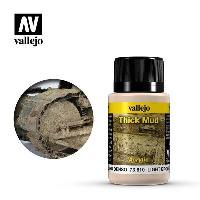 Vallejo 73810 Weathering Effects - Light Brown Thick Mud 40 ml