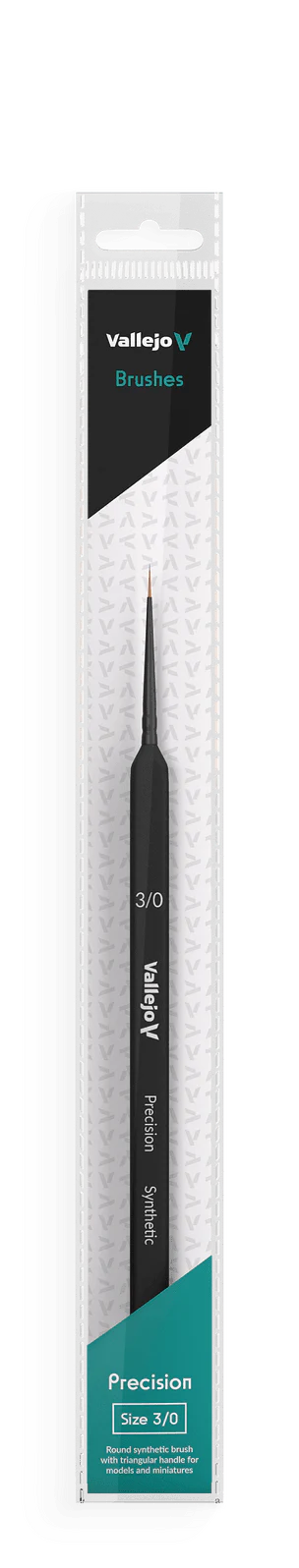 Vallejo Brushes - Precision - Round Synthetic Brush Triangular Handle No.3/0