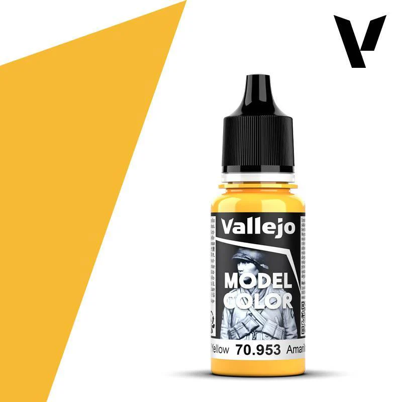 Vallejo Model Colour #027 - Flat Yellow - 18 ml Matt Acrylic Paint