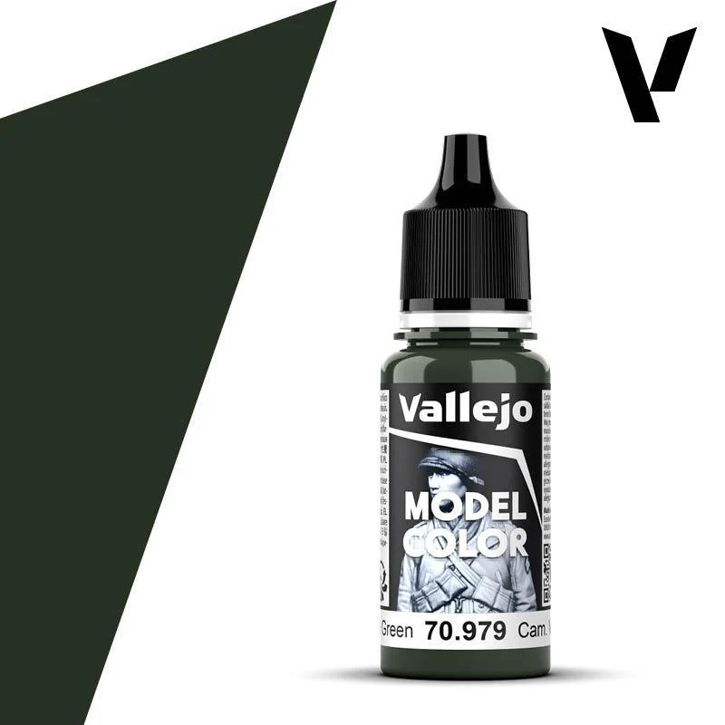 Vallejo Model Colour #089 - Cam. Dark Green - 18 ml Matt Acrylic Paint