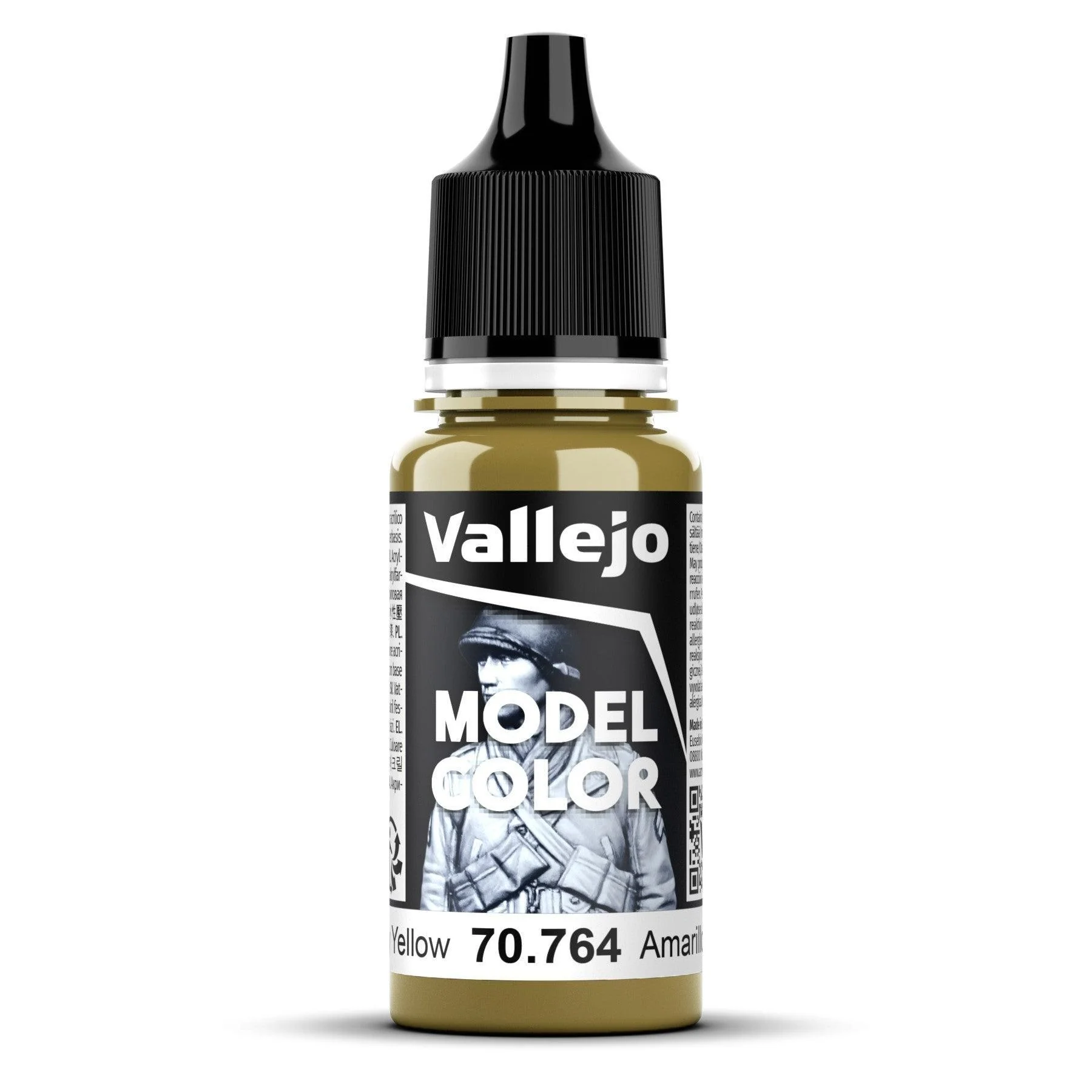 Vallejo Model Colour #125 - Military Yellow - 18 ml Matt Acrylic Paint