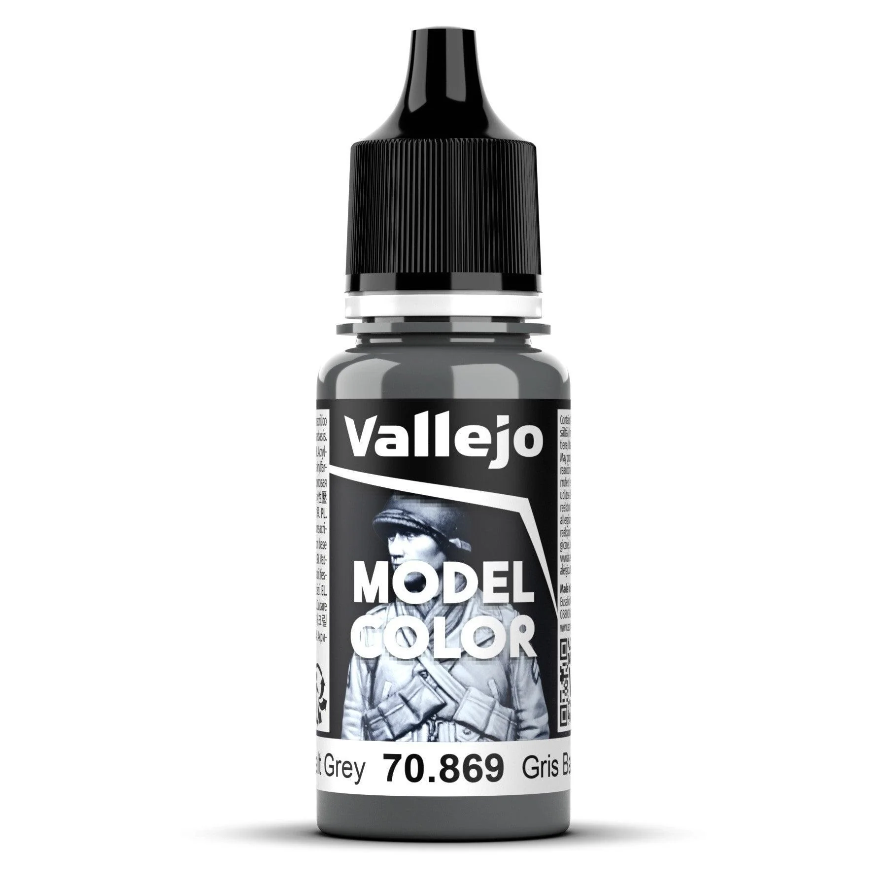 Vallejo Model Colour #187 - Basalt Grey - 18 ml Matt Acrylic Paint
