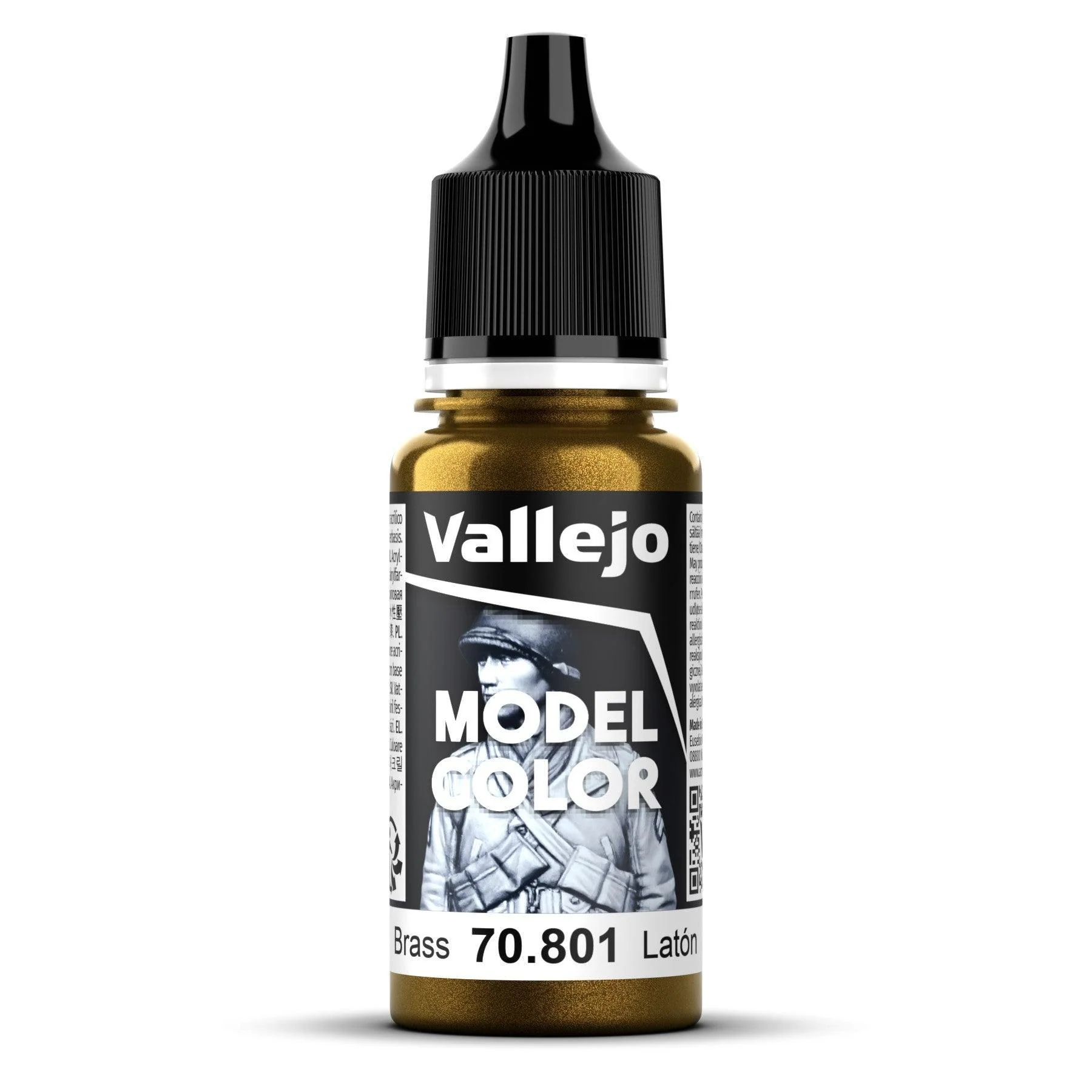 Vallejo Model Colour #202 - Brass - 18 ml Metallic Acrylic Paint