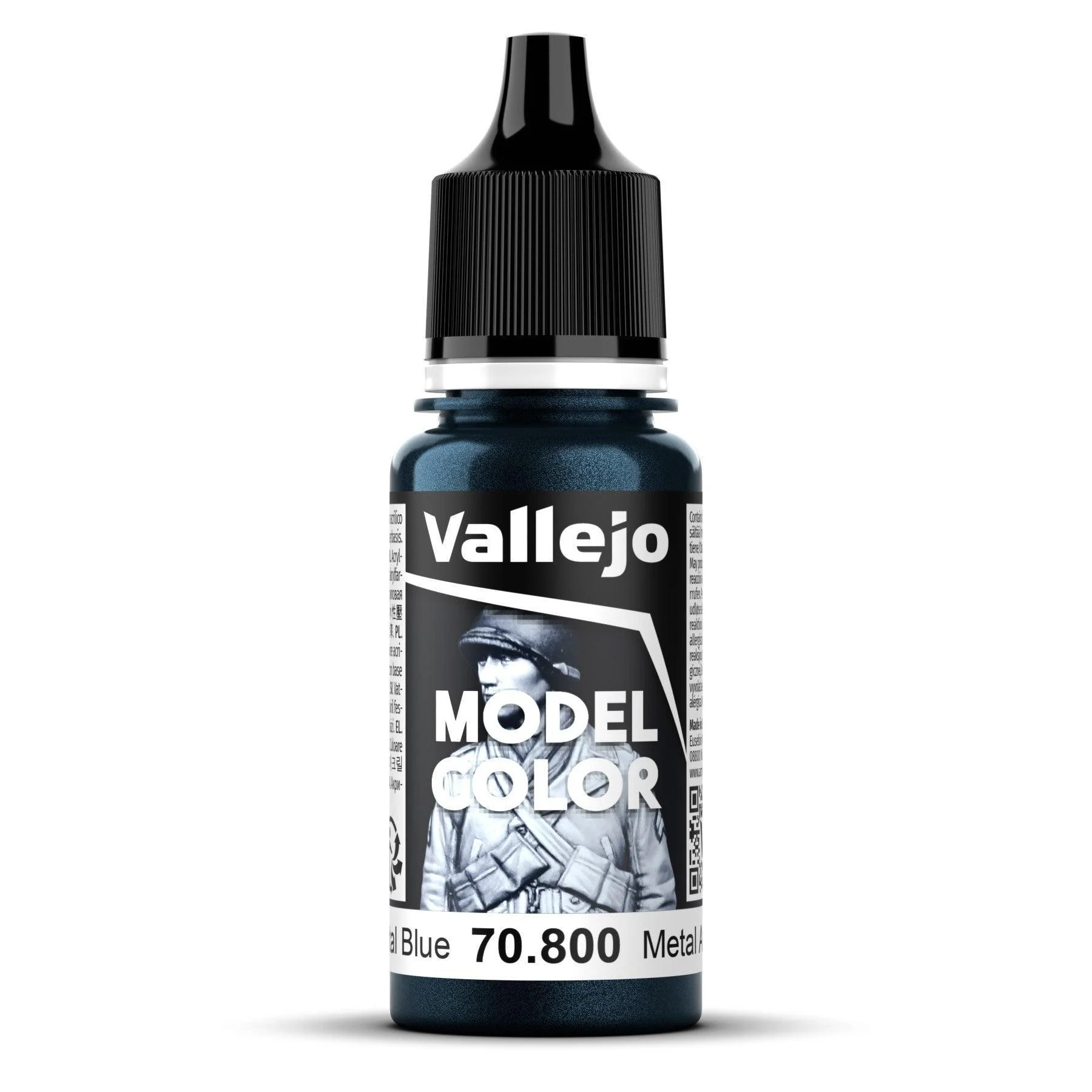Vallejo Model Colour #204 - Gunmetal Blue - 18 ml Metallic Acrylic Paint