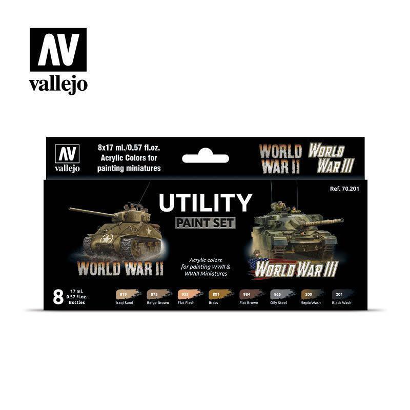 Vallejo Model Colour Utility Paint Set Acrylic 8 Colour Paint Set [70201]