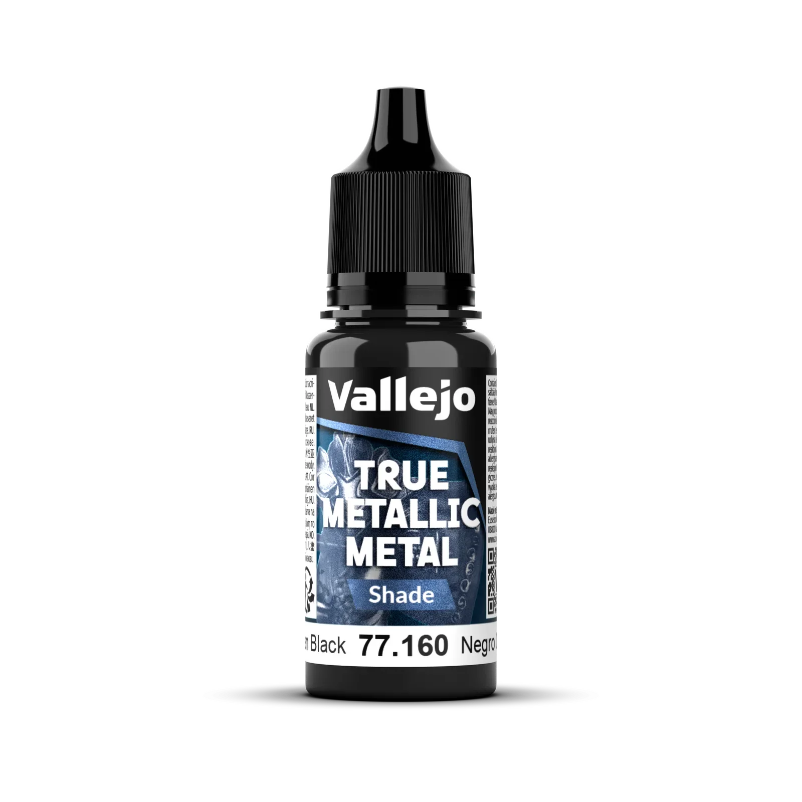 Vallejo True Metallic Metal: Shade - Obsidian Black 18 ml