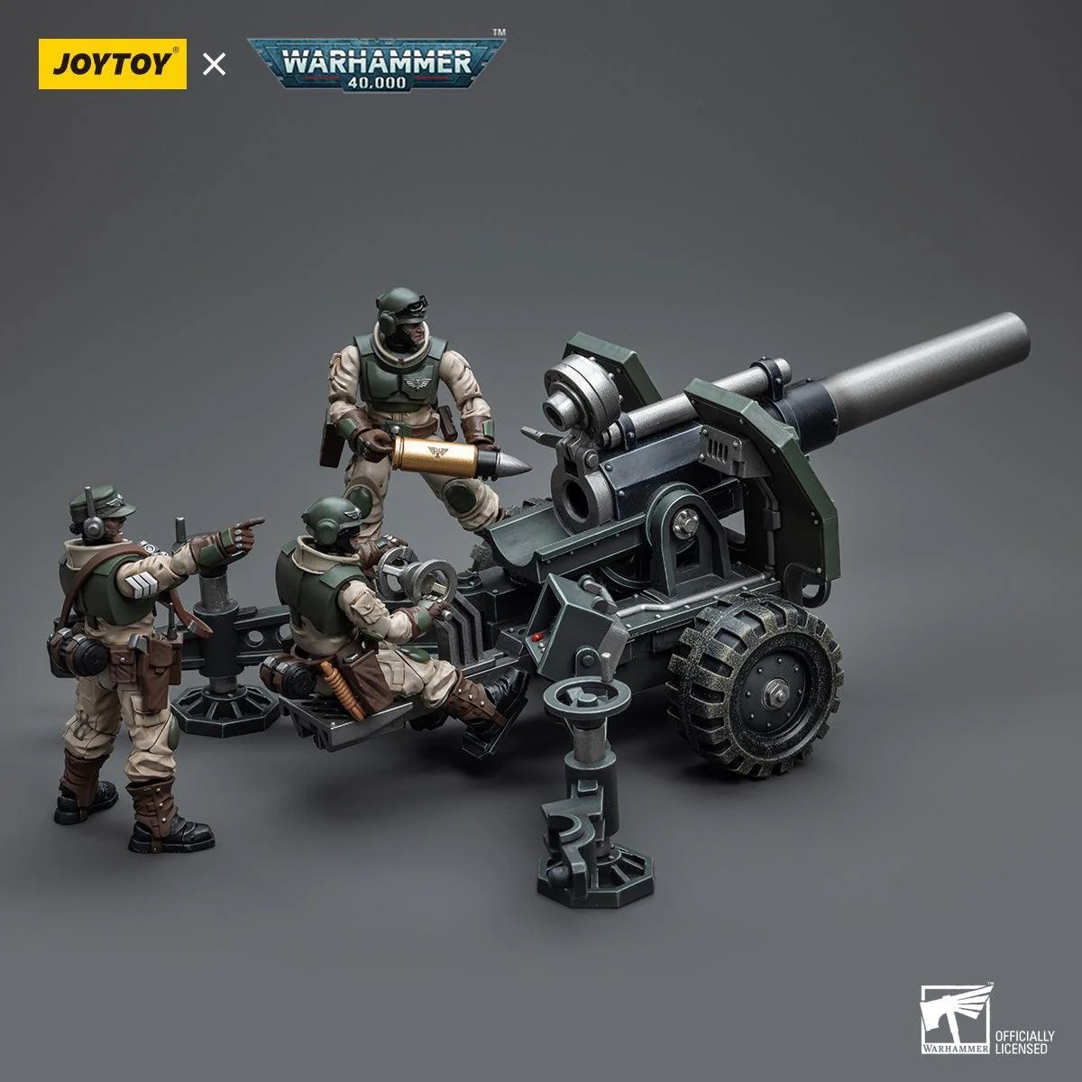 Warhammer Collectibles: 1/18 Scale Astra Militarum Ordnance Team with Bombast Field Gun - Image 2