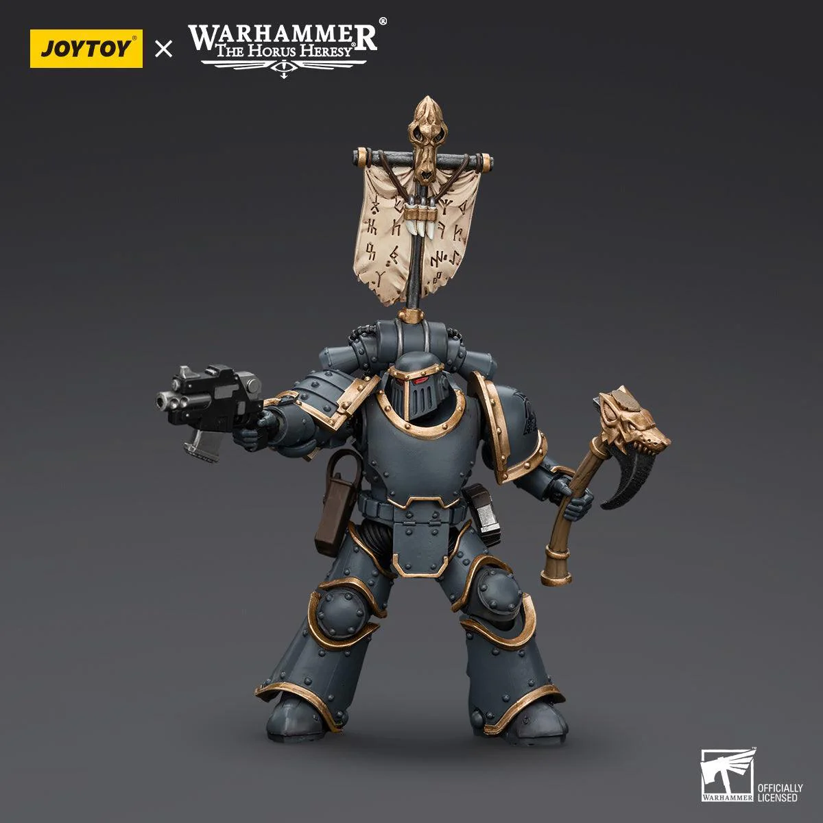 Warhammer Collectibles: 1/18 Scale Space Wolves Grey Slayer Pack Grey Slayer With Legion Vexilla - Pre-Order - Image 3