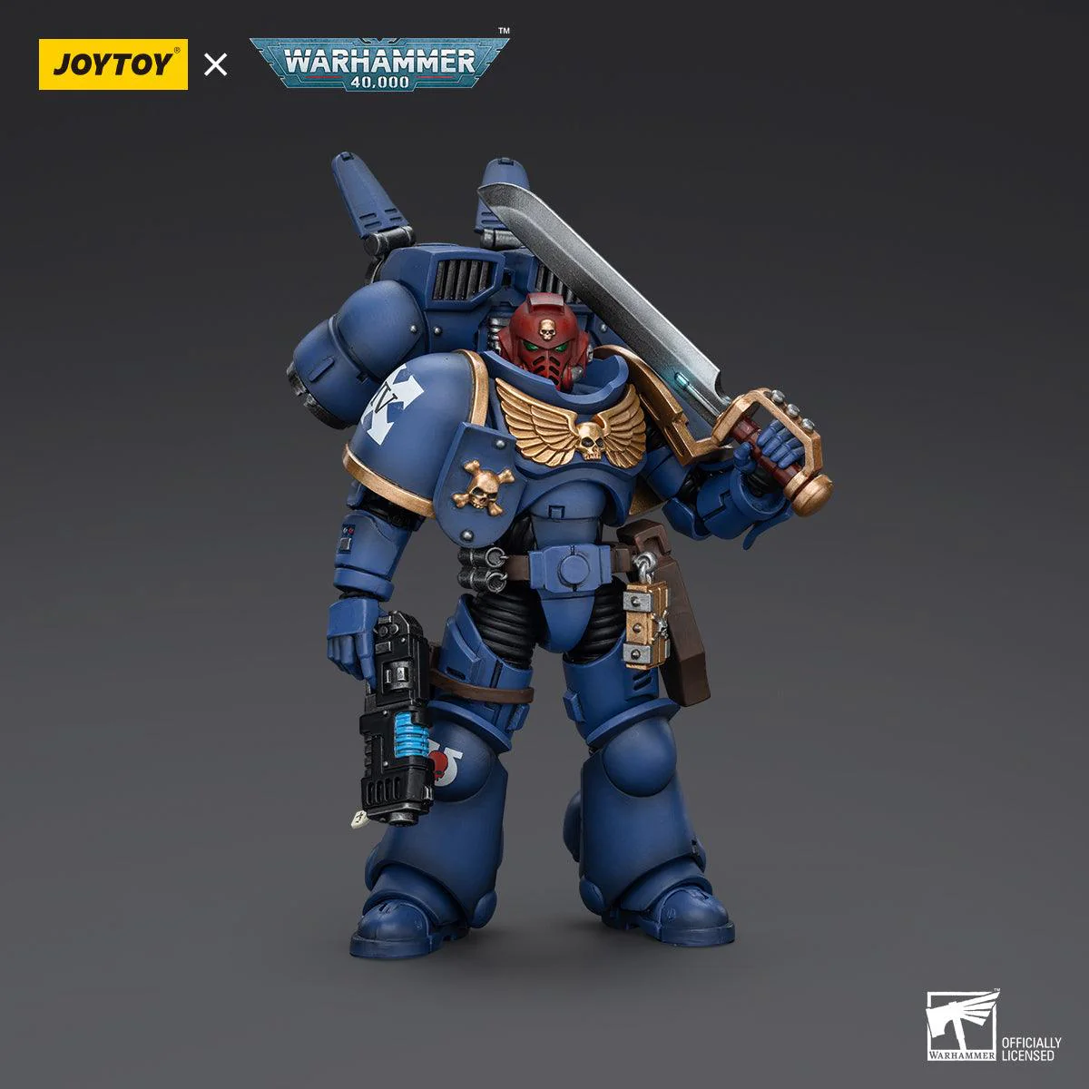 Warhammer Collectibles: 1/18 Scale Ultramarines Jump Pack Intercessors Sergeant With Plasma Pistol - Image 3