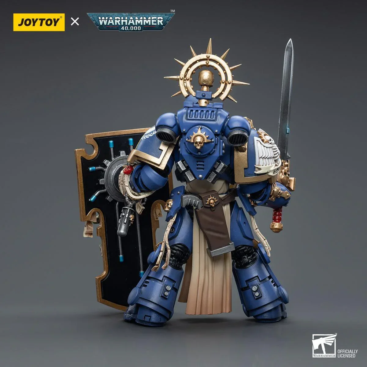 Warhammer Collectibles: 1/18 Scale Ultramarines Primaris Captain with Relic Shield and Power Sword - Image 2